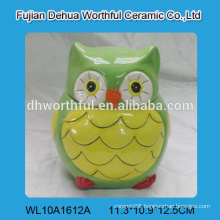 Decorative ceramic food container,ceramic owl jar for wholesale